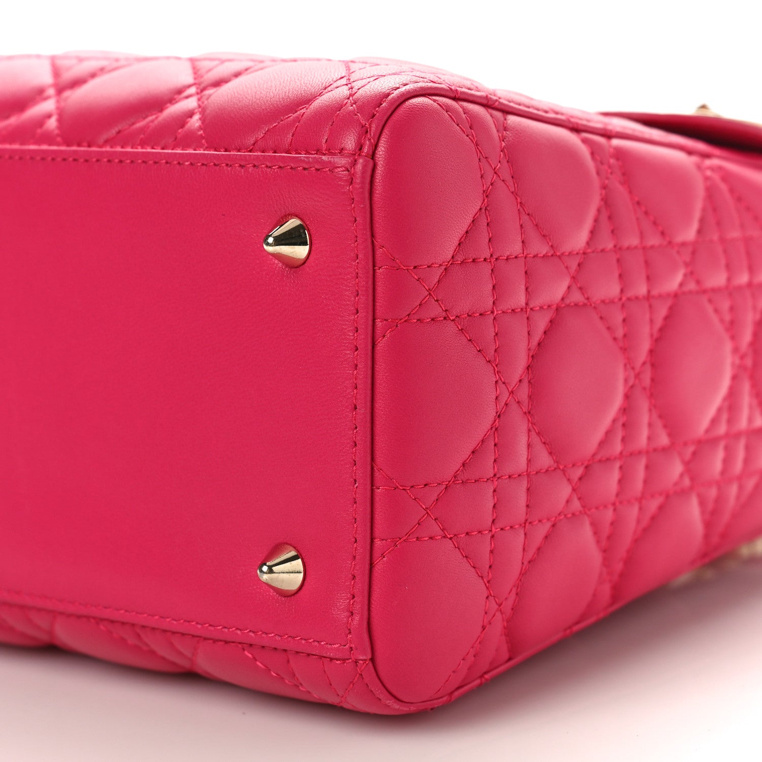Christian Dior Lambskin Cannage Medium Lady Dior Fuchsia 8 of 8