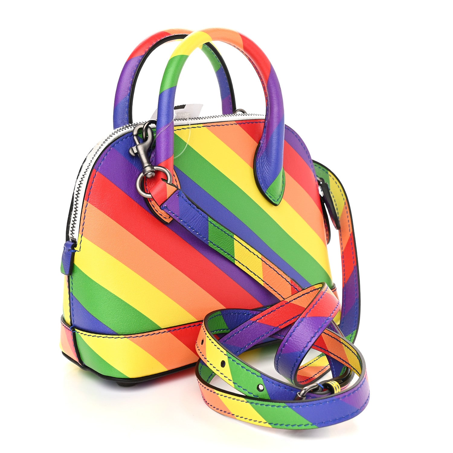 Balenciaga Smooth Calfskin Logo Rainbow XXS Ville Top Handle Bag Multicolor 3 of 9