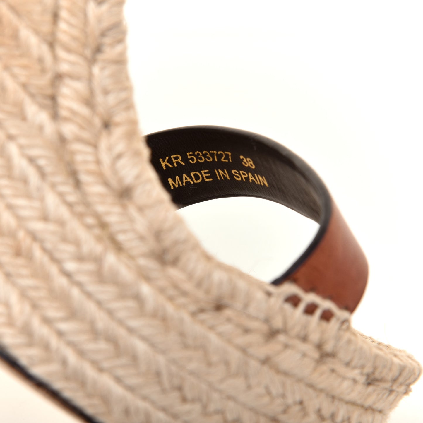 Calfskin Studded Espadrille 105 Wedges 38 Brown