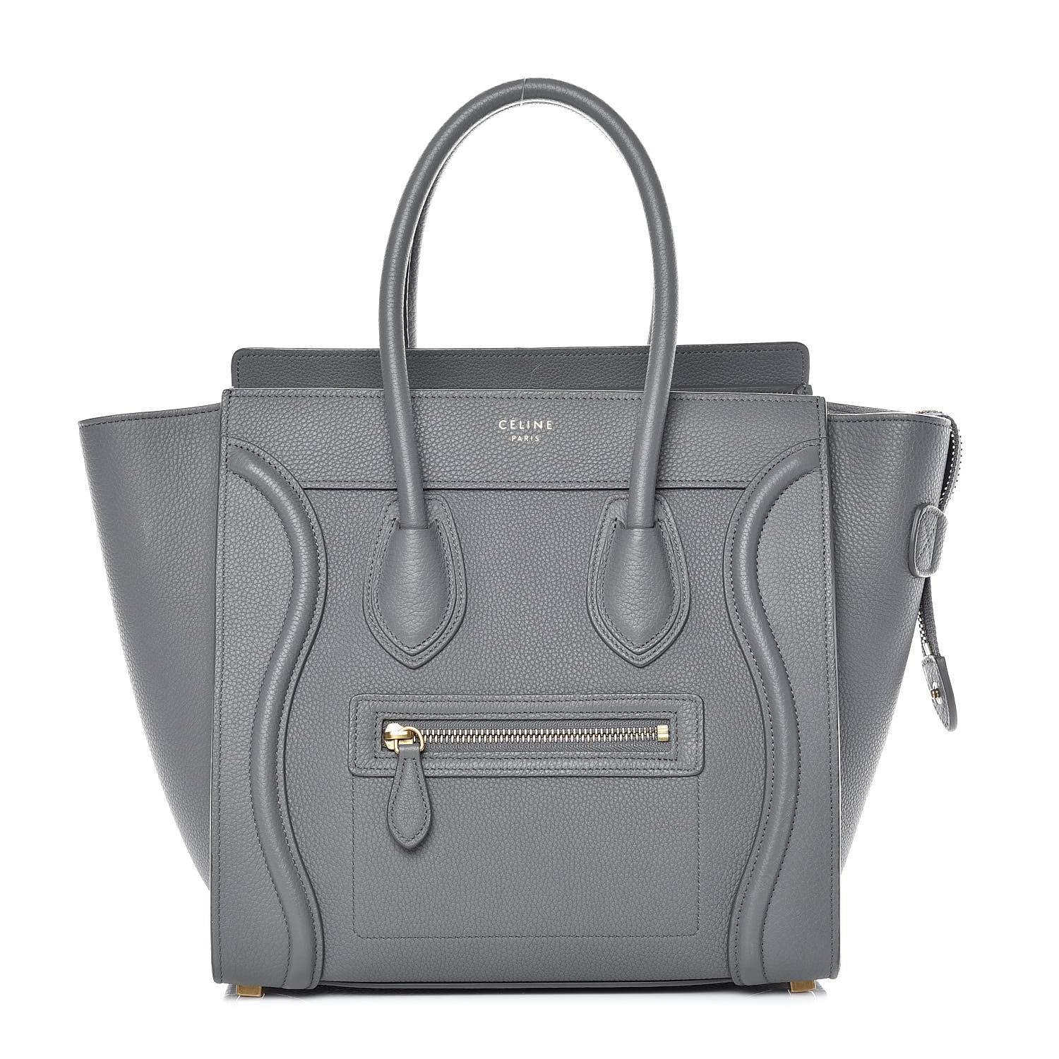Celine Baby Drummed Calfskin Micro Luggage Kohl 1 of 14