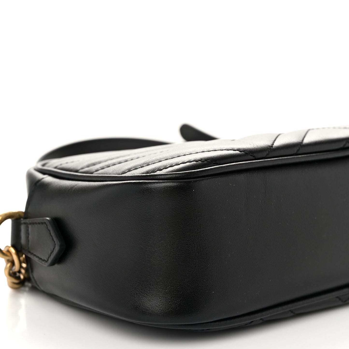 Calfskin Matelasse Small GG Marmont Chain Shoulder Bag Black