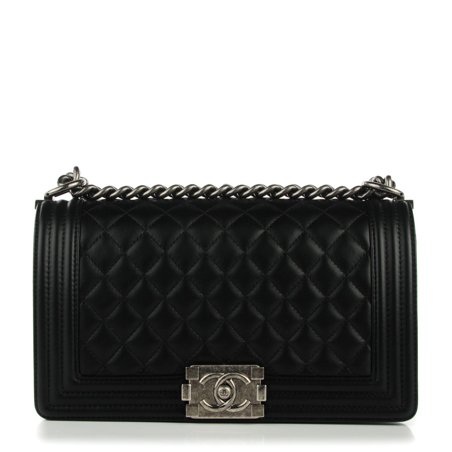 Chanel Lambskin Quilted Medium Boy Flap Black 1 of 7