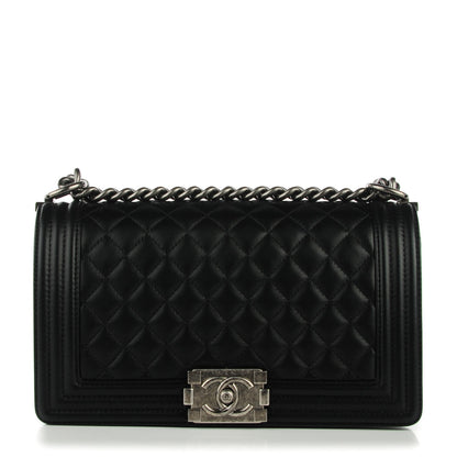 Chanel Lambskin Quilted Medium Boy Flap Black 1 of 7