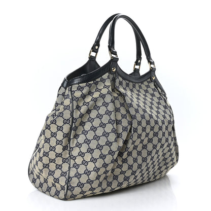 Gucci Monogram Calfskin Large Sukey Tote Beige Blue 3 of 10