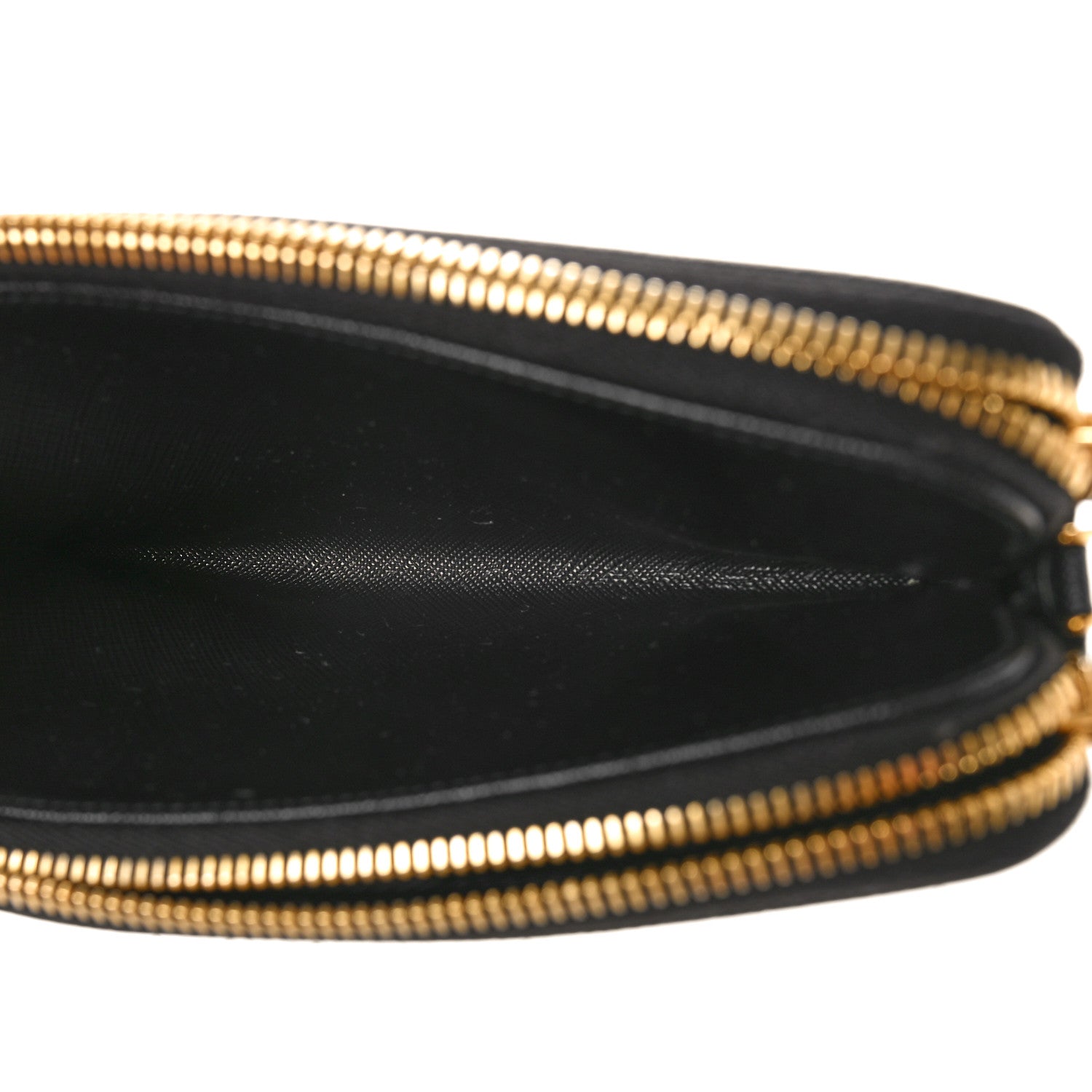 Prada Saffiano Lux Mini Double Zip Chain Crossbody Bag Black 6 of 10