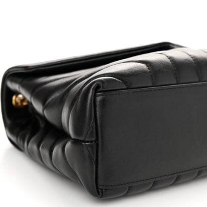 Saint Laurent Calfskin Y Quilted Monogram Small Loulou Chain Satchel Black 10 of 11