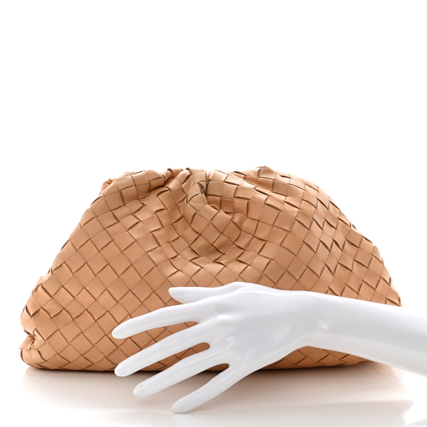 Nappa Maxi Intrecciato The Pouch Oversized Clutch Almond