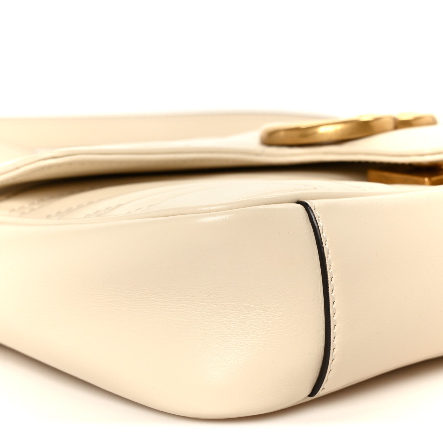 Gucci Calfskin Matelasse Mini GG Marmont Shoulder Bag White 10 of 12