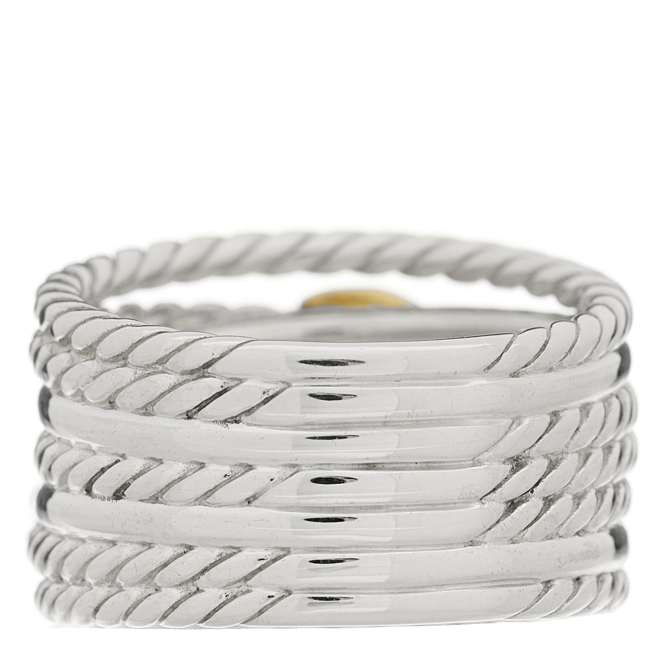 Sterling Silver 18K Yellow Gold Double X Crossover Ring 53 6.25