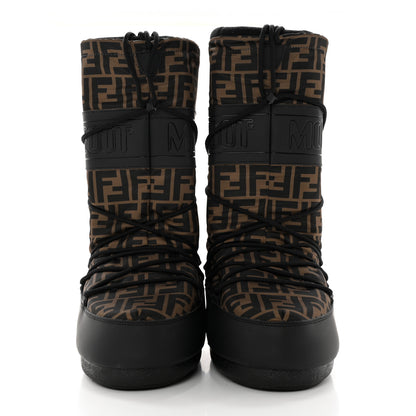 Fendi Nylon Rubber FF Moon Boots 39 Tobacco Black 2 of 13