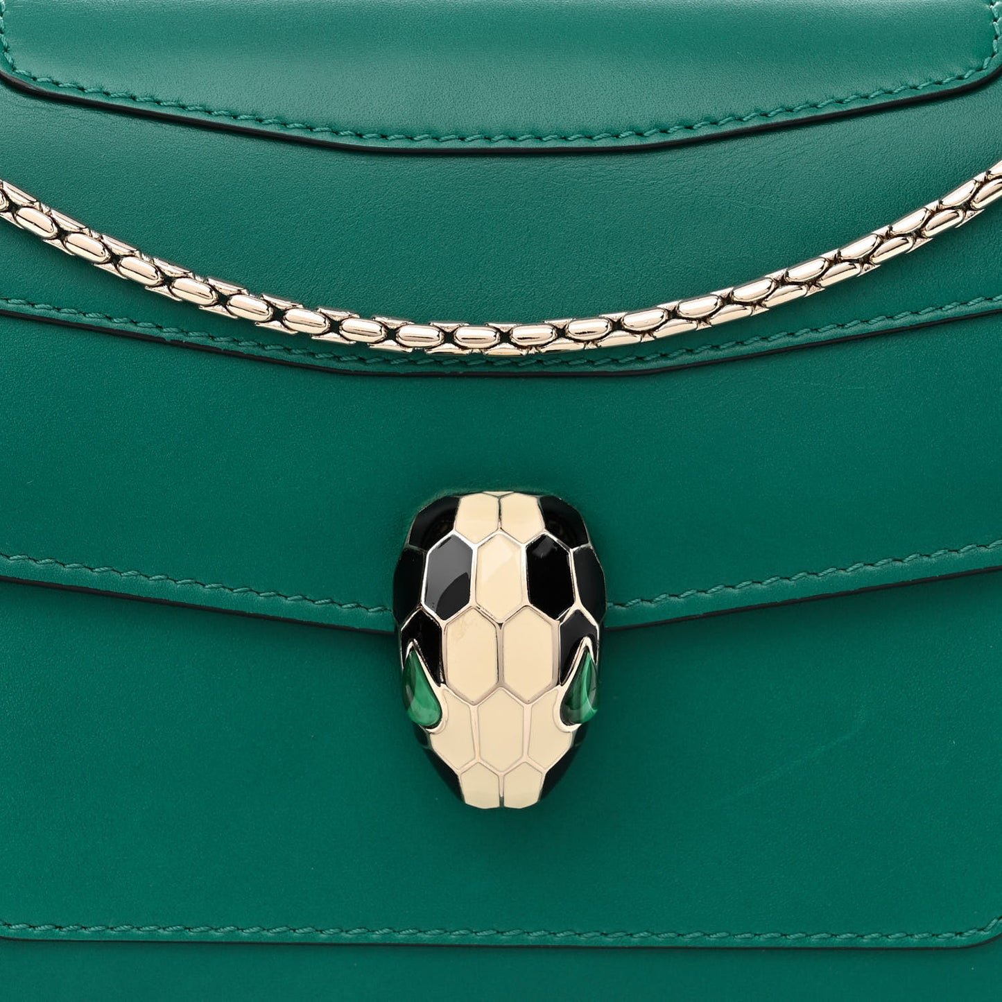 Calfskin Serpenti Forever Shoulder Bag Emerald Green