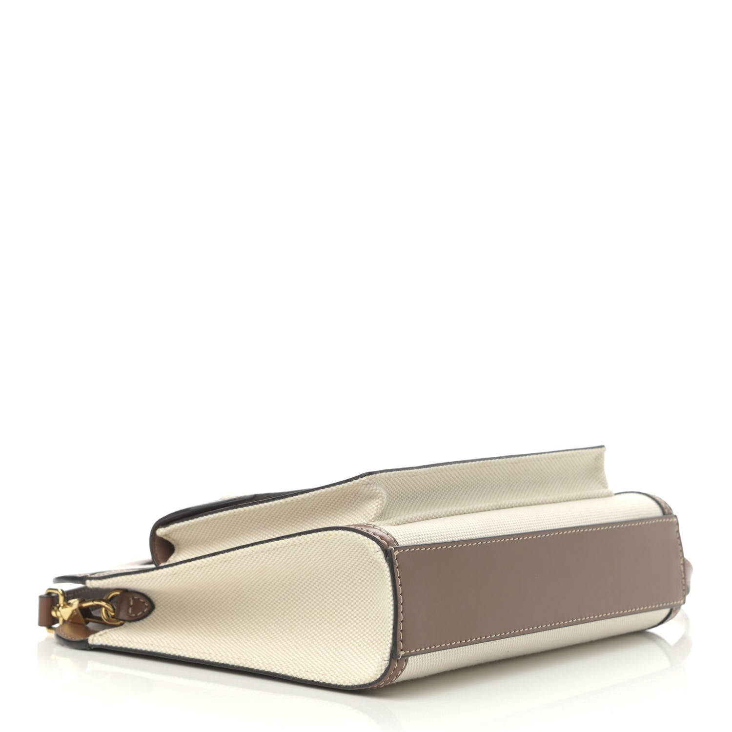 Burberry Canvas Smooth Calfskin Two Tone Mini Pocket Bag Natural Malt Brown 4 of 11
