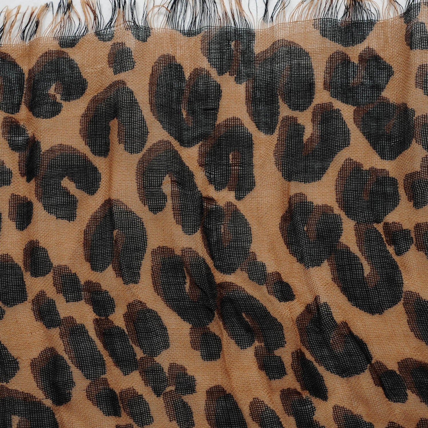 Louis Vuitton Cashmere Silk Leopard Stole Brown 9 of 14