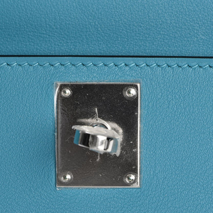 Hermes Swift Kelly Cut Clutch Pochette Turquiose 11 of 17