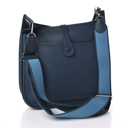 Hermes Taurillon Clemence Amazone Evelyne III GM Colvert Turquoise 2 of 9