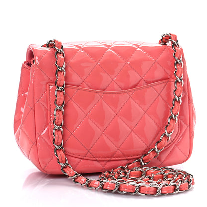 Chanel Patent Quilted Mini Square Flap Pink 3 of 9