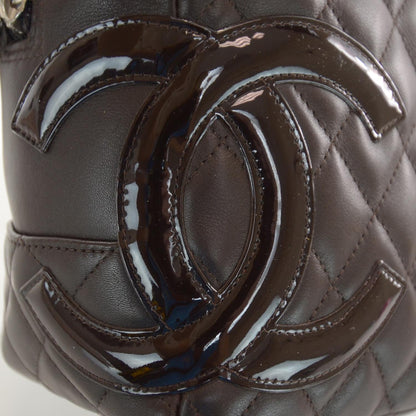 Chanel Calfskin Quilted Large Cambon Bowler Dark Brown 5 of 9