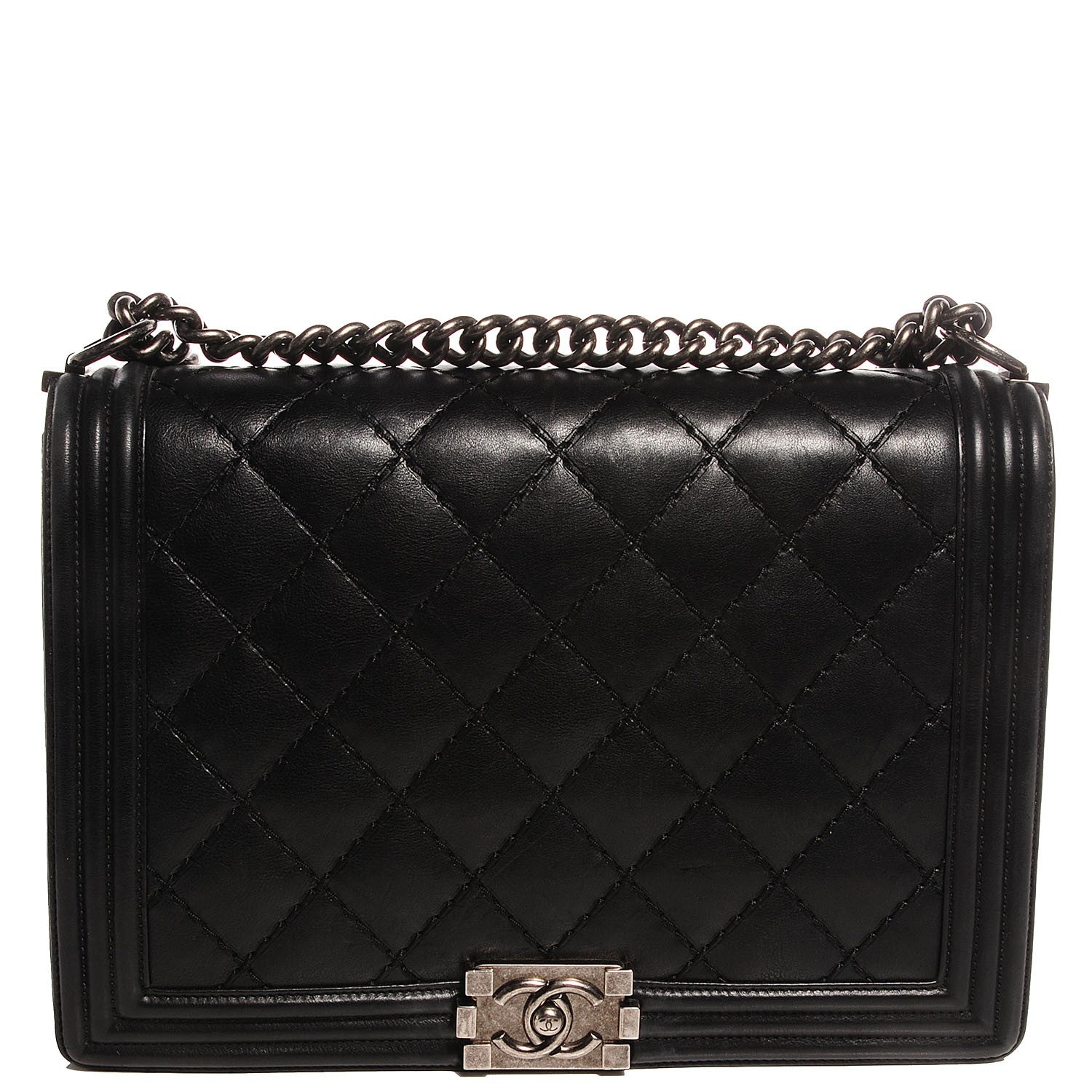 Chanel Calfskin Quilted Large Boy Flap Black 1 of 8
