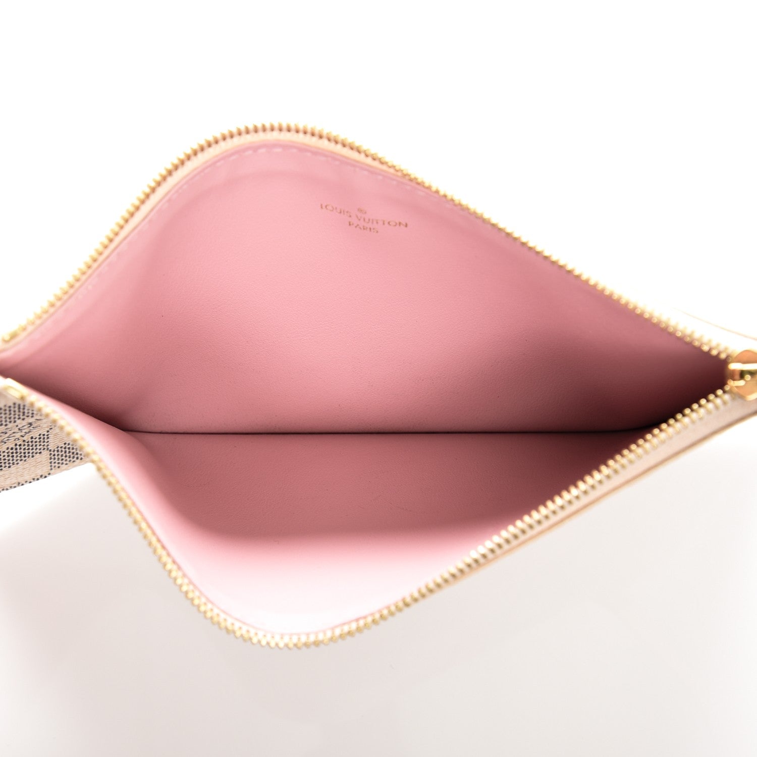 Louis Vuitton Damier Azur Felicie Chain Wallet Zippered Insert Rose Ballerine 5 of 6