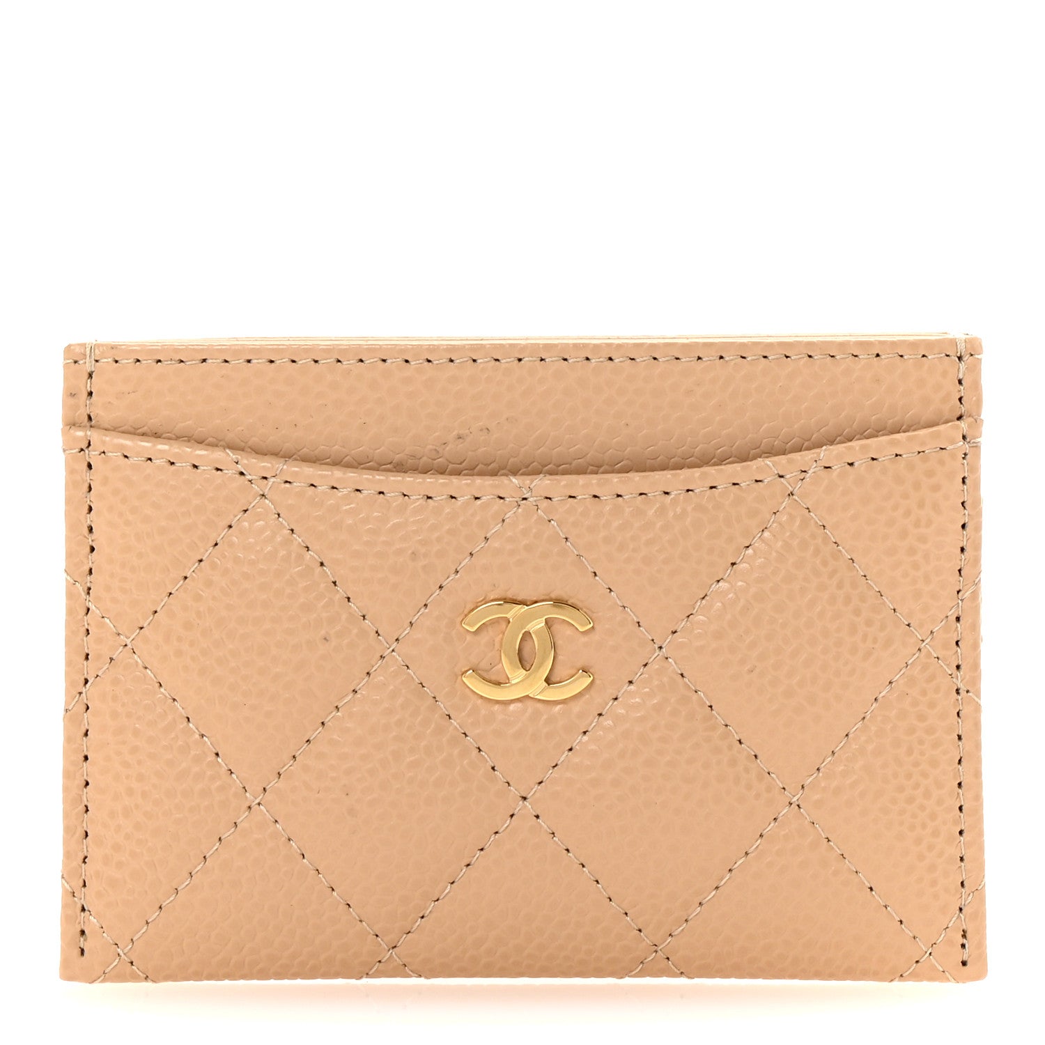 Chanel Caviar Quilted Card Holder Beige 1 of 8