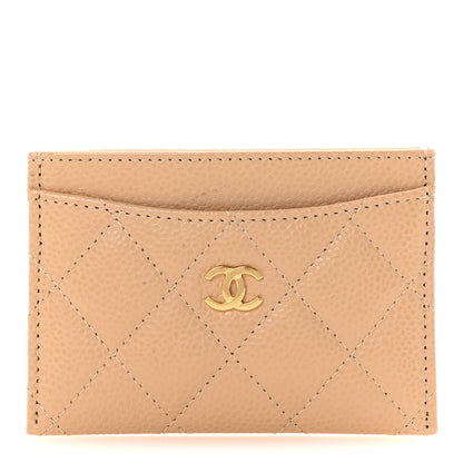 Chanel Caviar Quilted Card Holder Beige 1 of 8