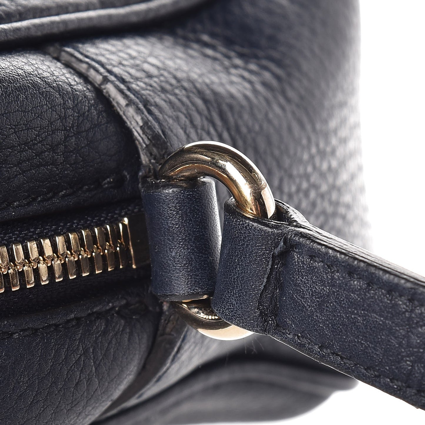 Pebbled Calfskin Small Soho Disco Bag Blue