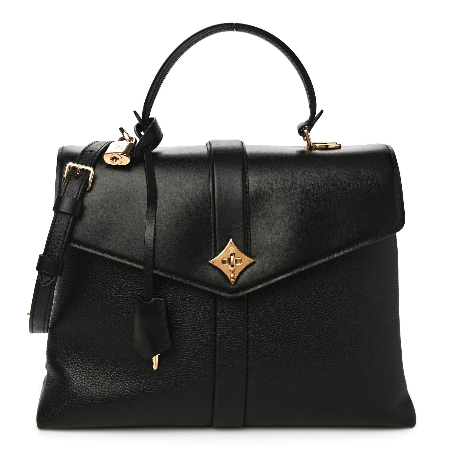 Louis Vuitton Grained Smooth Calfskin Rose Des Vents MM Black 3 of 10
