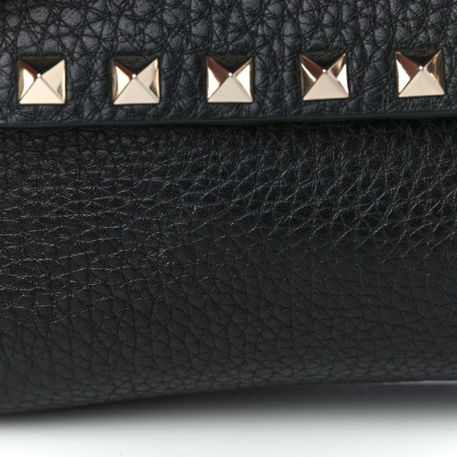 Valentino Garavani Grainy Calfskin Rockstud Double Flap Crossbody Bag Black 18 of 18