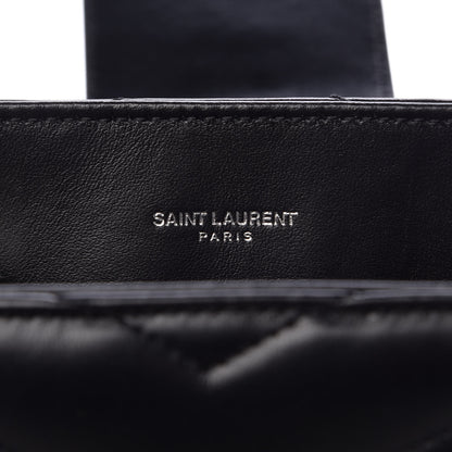 Saint Laurent Calfskin Y Quilted Monogram Small Loulou Shopper Black 6 of 11