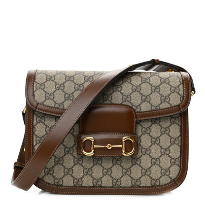Gucci GG Supreme Monogram Horsebit 1955 Shoulder Bag Beige Brown Sugar 1 of 10