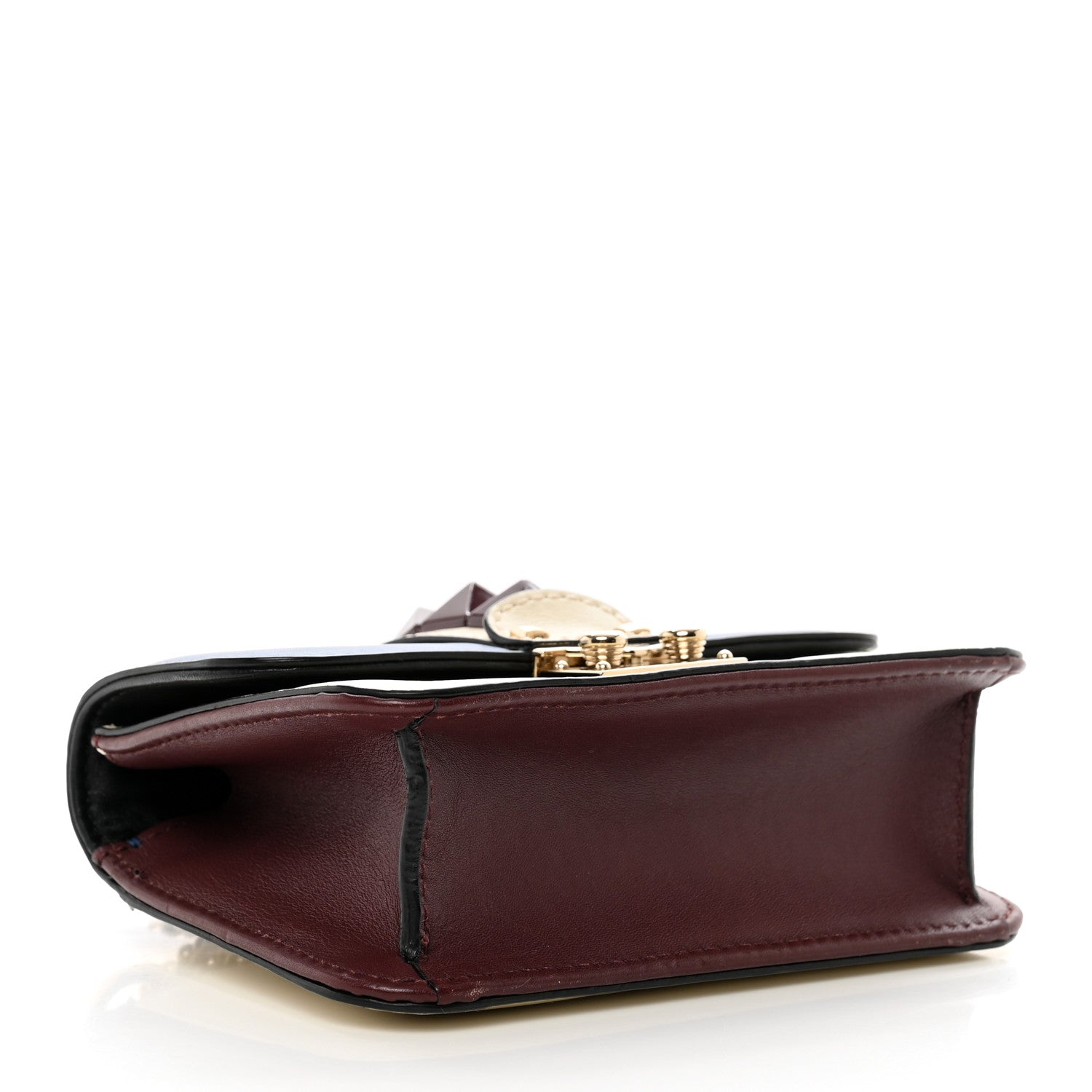 Valentino Garavani Vitello Mini Glam Lock Rockstud Flap Blue White Burgundy 4 of 9