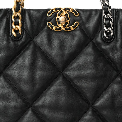 Chanel Lambskin Quilted Chanel 19 Shopping Bag Black 8 of 10