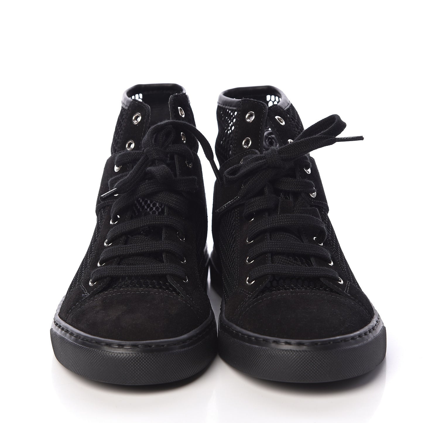 Mesh Suede High Top Sneakers 35.5 Black