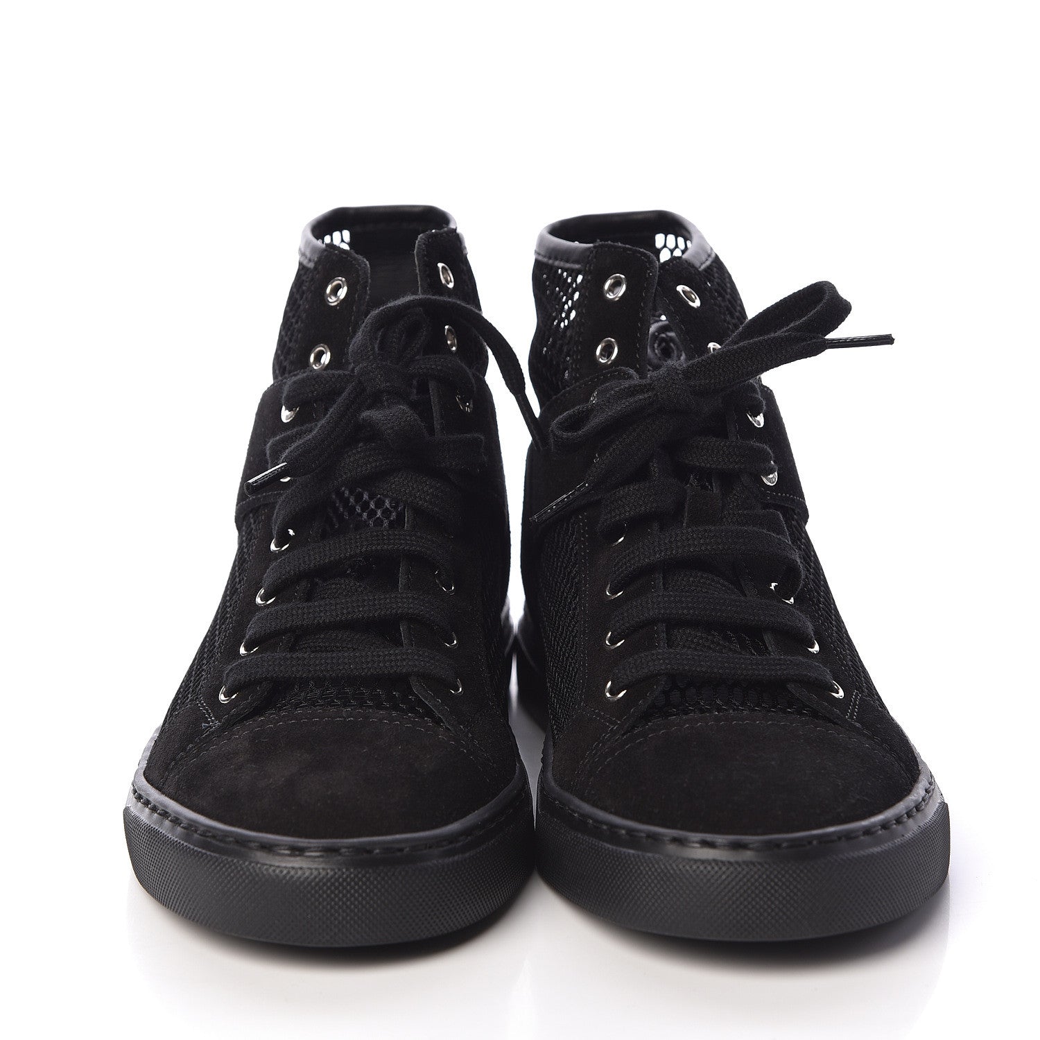 Chanel Mesh Suede High Top Sneakers 35.5 Black 2 of 7