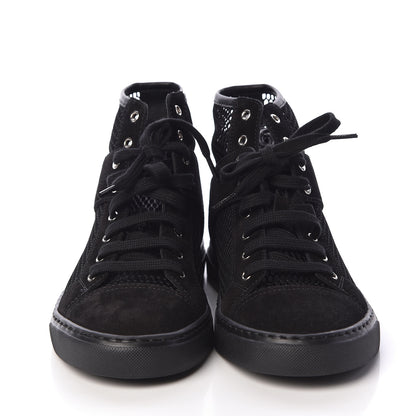 Chanel Mesh Suede High Top Sneakers 35.5 Black 2 of 7