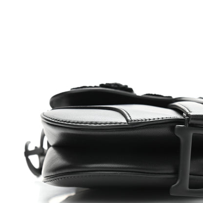 Christian Dior Lambskin Mini 3D Floral Saddle Bag Black 8 of 10