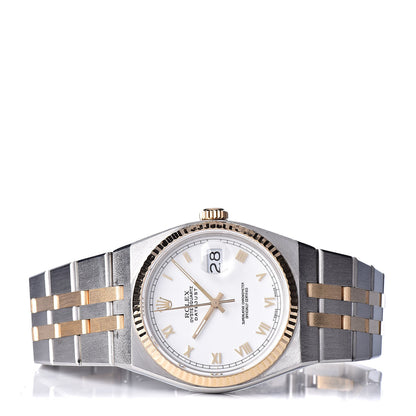 Rolex Stainless Steel 18K Yellow Gold 36mm OysterQuartz Datejust Watch White Roman 17013 3 of 7