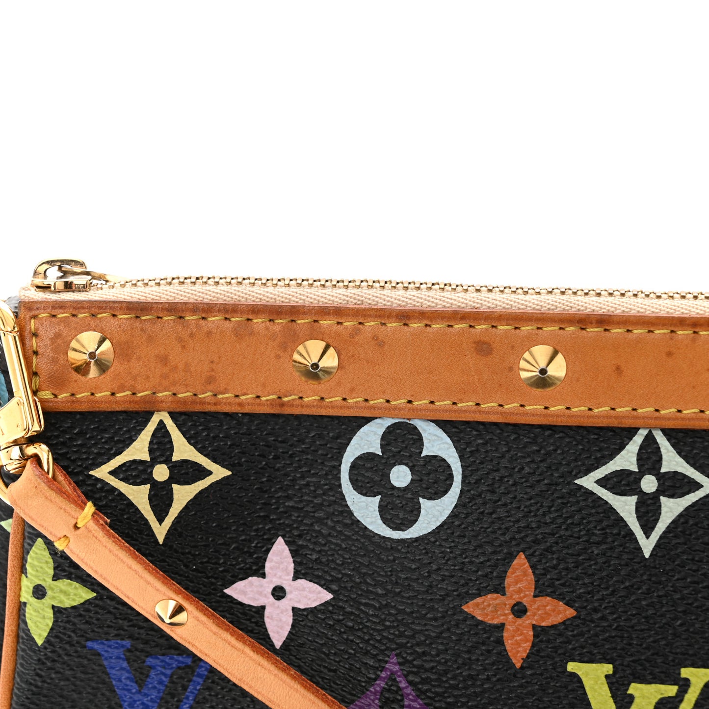 LOUIS VUITTON Monogram Multicolor Pochette Accessories Black