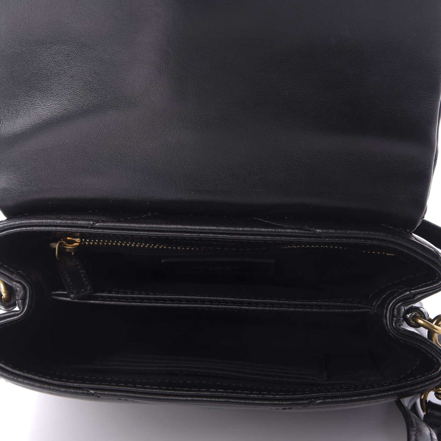 Calfskin Y Quilted Monogram Toy Loulou Crossbody Bag Black