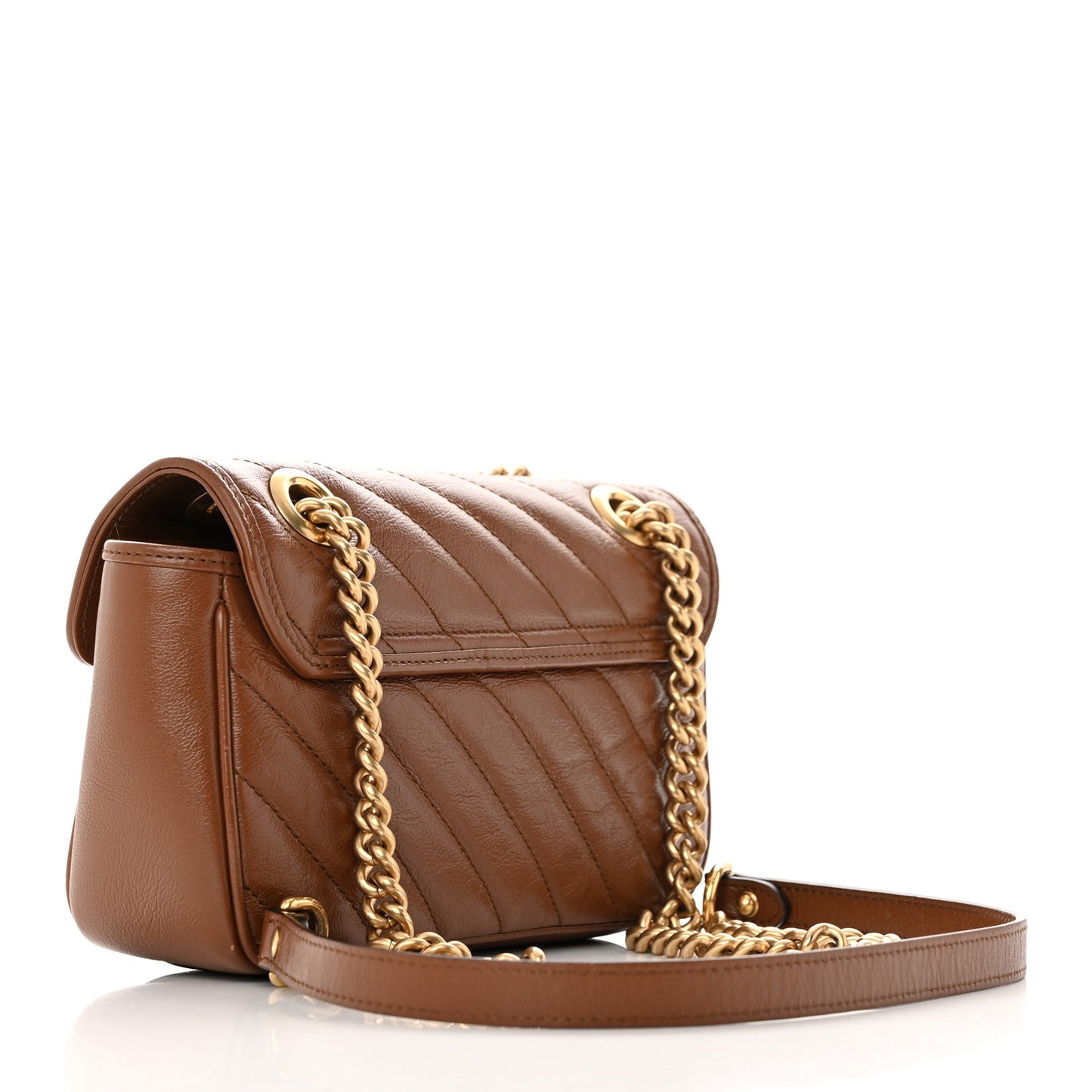 Azalea Calfskin Matelasse Diagonal Mini GG Marmont Shoulder Bag Cuir