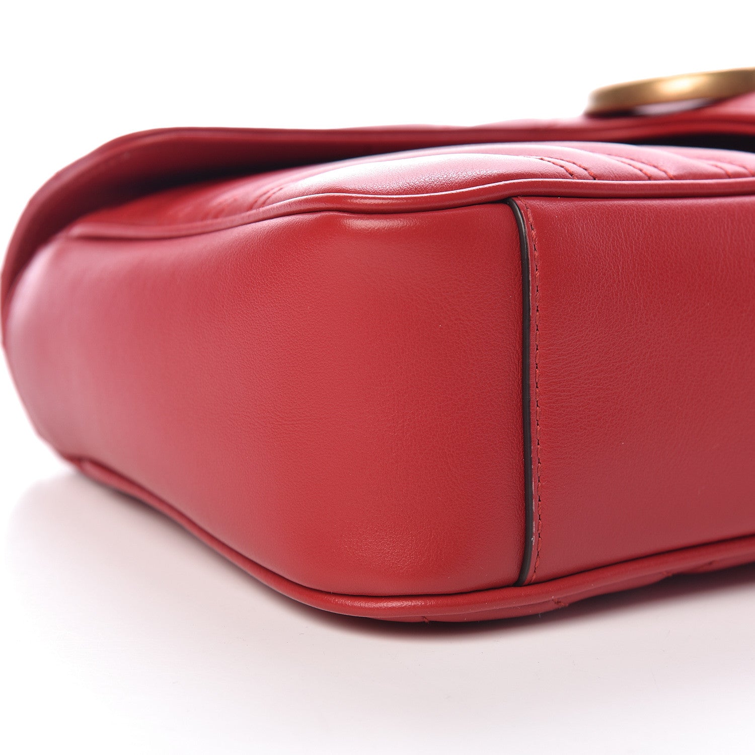 Gucci Calfskin Matelasse Small GG Marmont Shoulder Bag Hibiscus Red 5 of 11