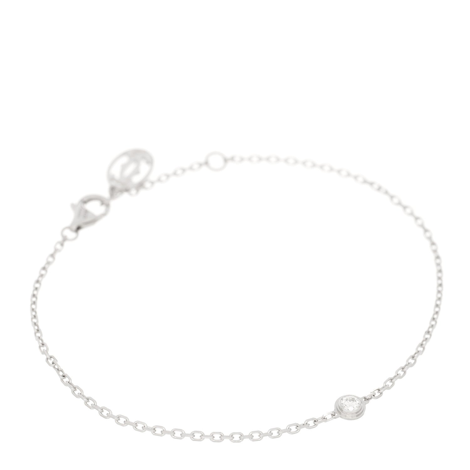 Cartier 18K White Gold Diamond SM D'Amour Bracelet 1 of 4