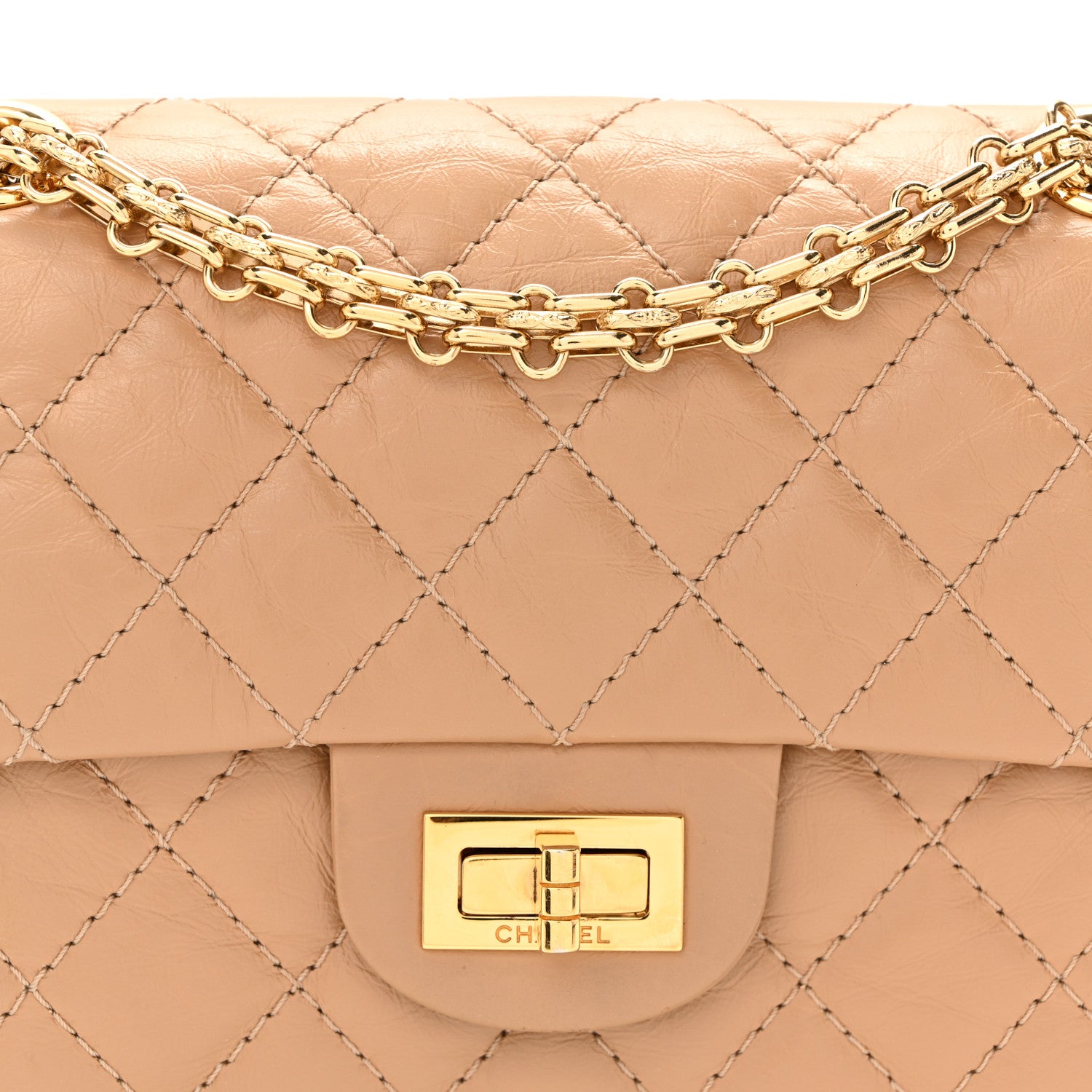 Chanel Aged Calfskin Quilted 2.55 Reissue Mini Flap Beige 8 of 10