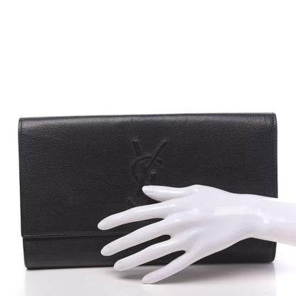 Saint Laurent Calfskin Monogram Large Belle De Jour Clutch Black 2 of 13