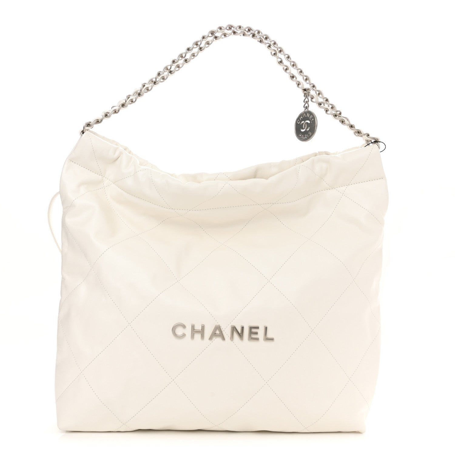 Chanel Shiny Calfskin Quilted Chanel 22 White 3 of 11