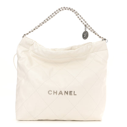 Chanel Shiny Calfskin Quilted Chanel 22 White 3 of 11