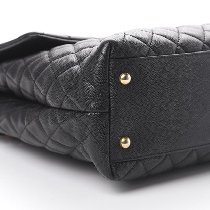 Chanel Caviar Quilted Large Coco Handle Flap Black 8 of 11