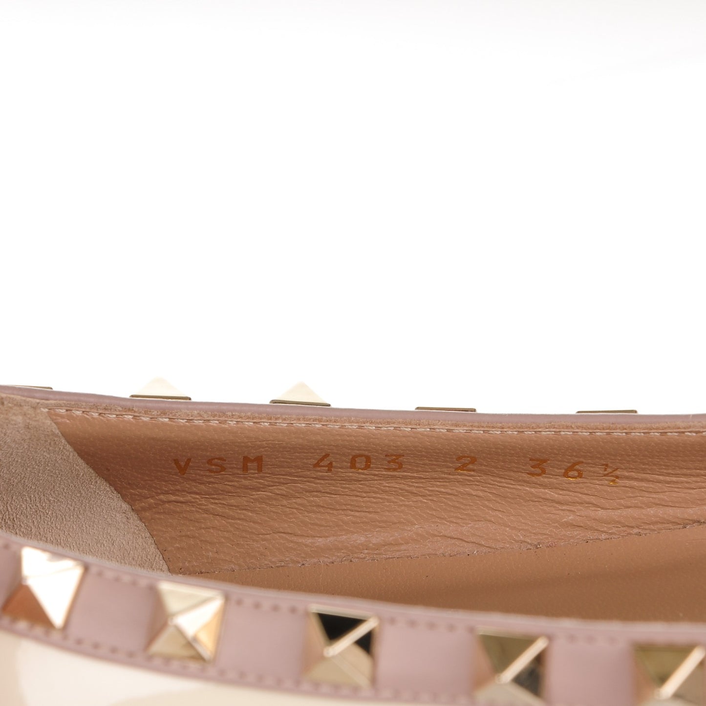 Patent Rockstud Ballerina Flats 36.5 Light Ivory Poudre