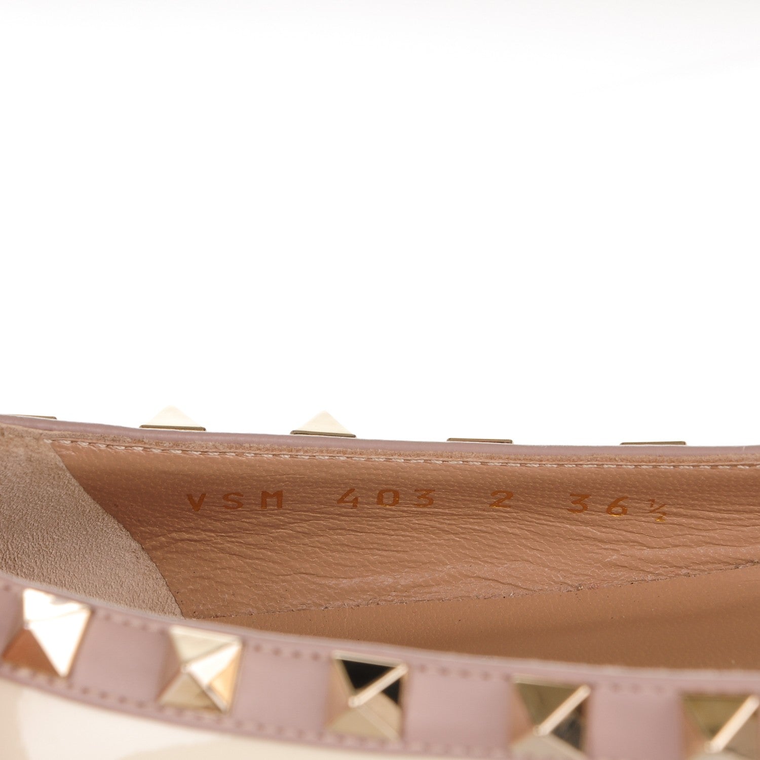 Valentino Garavani Patent Rockstud Ballerina Flats 36.5 Light Ivory Poudre 7 of 9