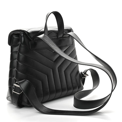 Saint Laurent Calfskin Y Quilted Monogram Small Loulou Backpack Black 2 of 13